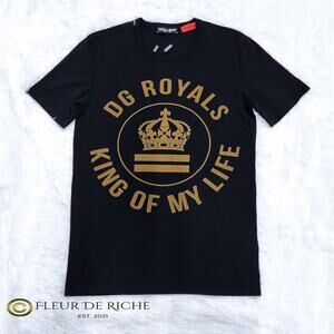 Dolce & Gabbana 'King of My Life' DG Royals T-shirt Black sz 46